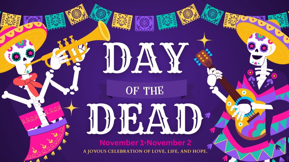 Yellow Purple and Pink Illustrated Festive Playful Vibrant Mexican Day of the Dead Presentation